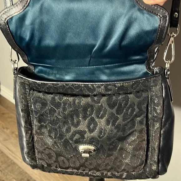 Coach Black Leopard Crossbody Purse - Picture 6 of 9